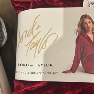 Lord & Taylor Burgundy Velour Pajama Set